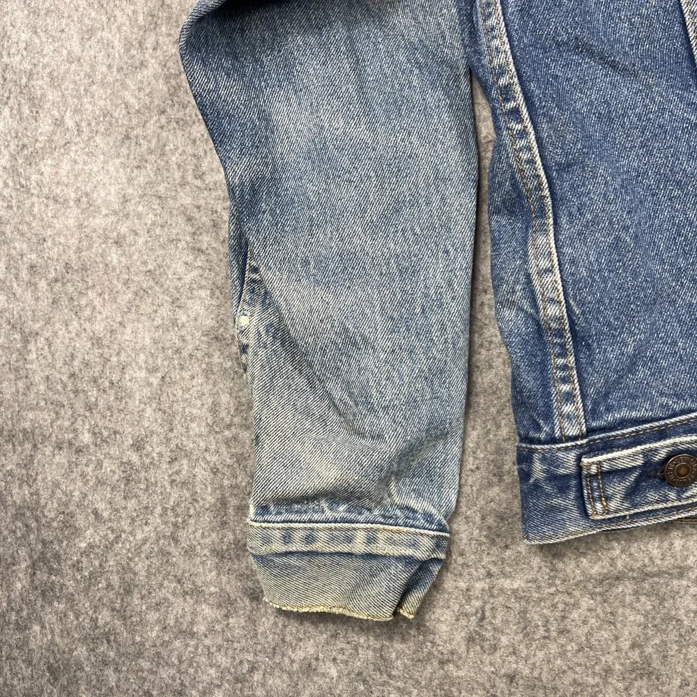Vintage‎ Levis Denim Jacket 38 80s Trucker Type III Red Batwing Distressed USA